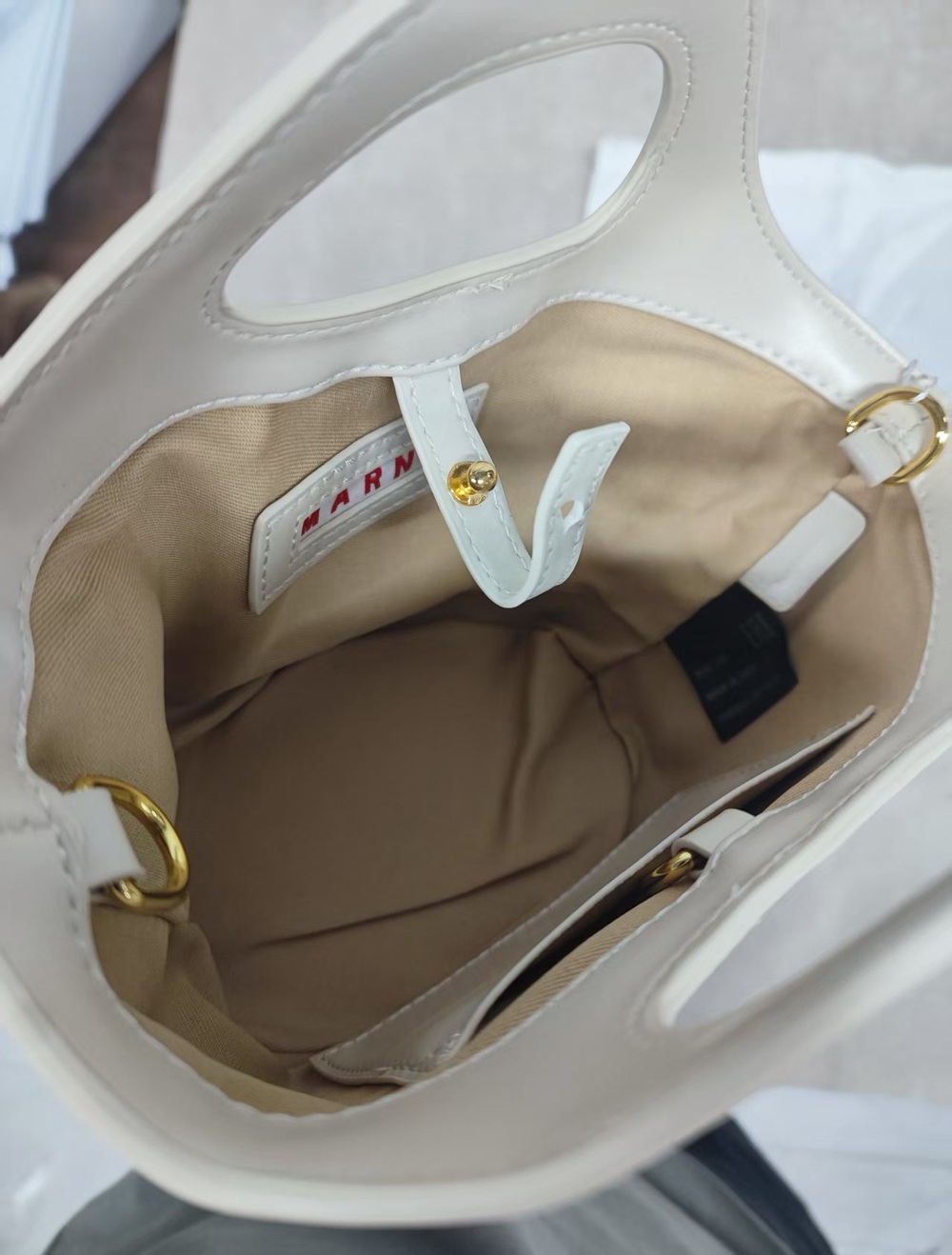 🍦Marni Cream Mini Woven Tote Bag Summer Essential - Picture 5 of 7